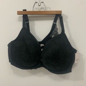 Auden Black Floral Lace Bra
